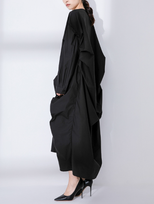 oversized draped midi dress with twisted front detail – SCULPT