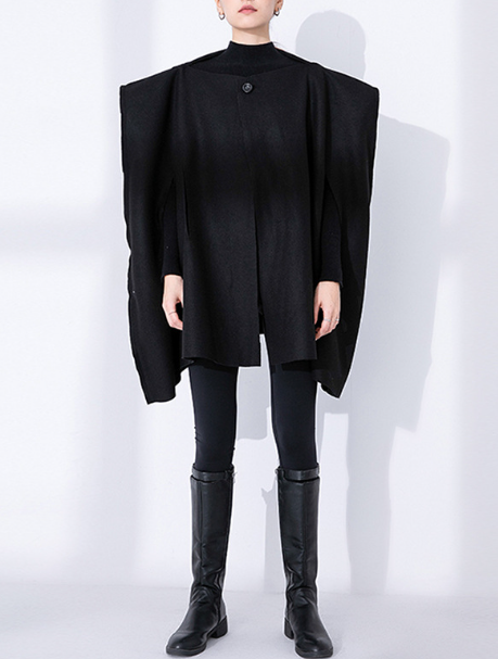 sculpted shoulder oversized cape jacket – ARMOR