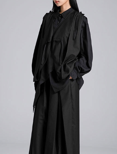 sleeveless wrap-front vest with tie detail – LAYER