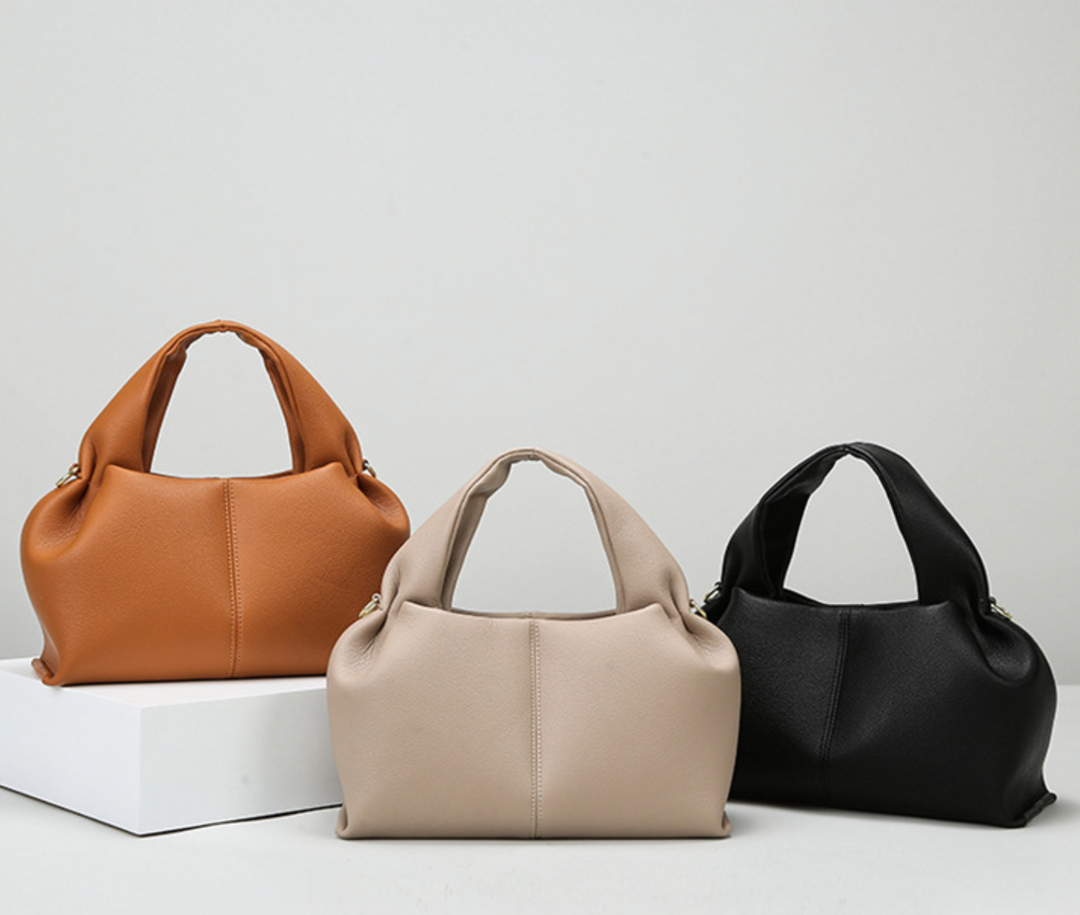 Soft Leather Hobo Bag with Adjustable Strap – TAUPE