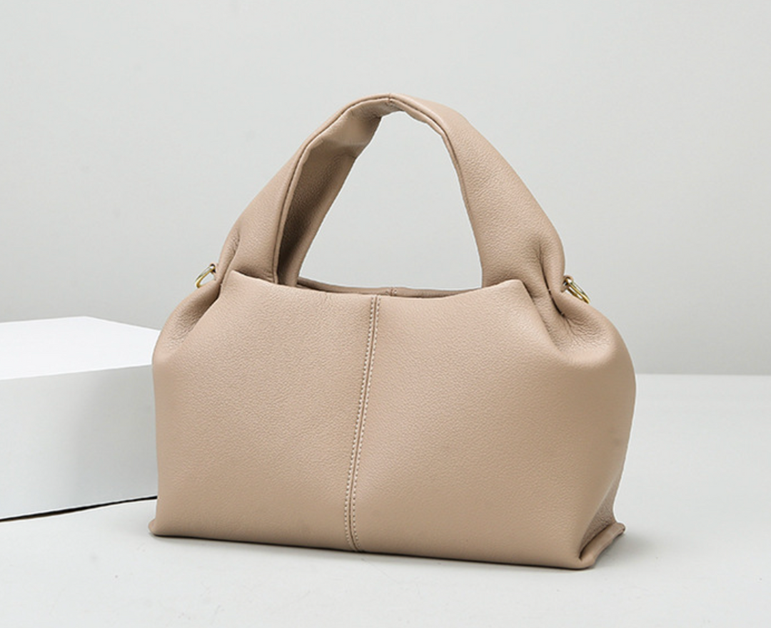 Soft Leather Hobo Bag with Adjustable Strap – TAUPE