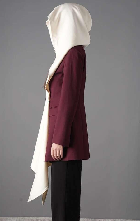 Asymmetric contrast lapel blazer – LUNA