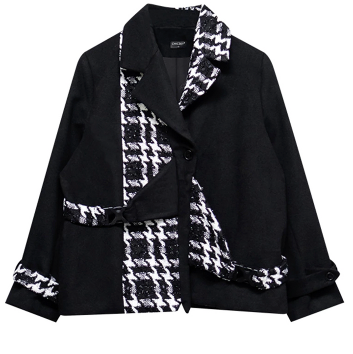 houndstooth panel tailored blazer – EBRIHAM