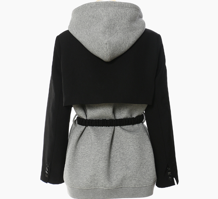 layered hoodie dress with chain belt – URBAN