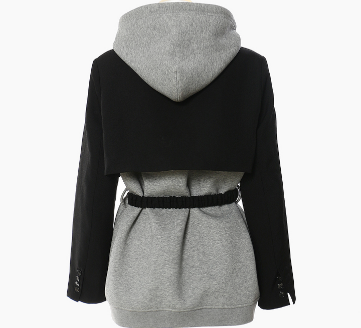 layered hoodie dress with chain belt – URBAN