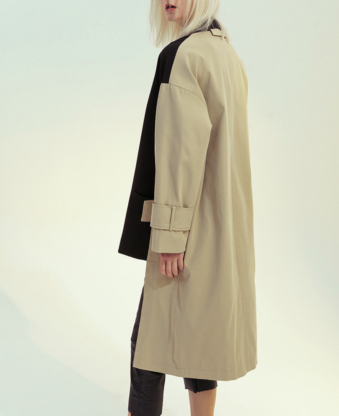 contrast panel tailored trench coat – DUALITY