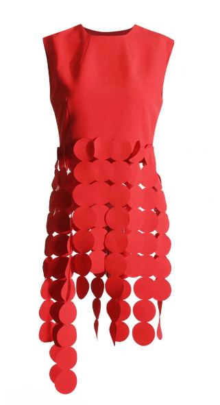 leeveless sculpted top with cascading disc appliqué – VELORA