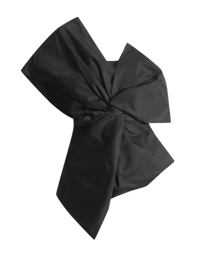 one-shoulder sculpted top with draped bow detail – ROSETTA