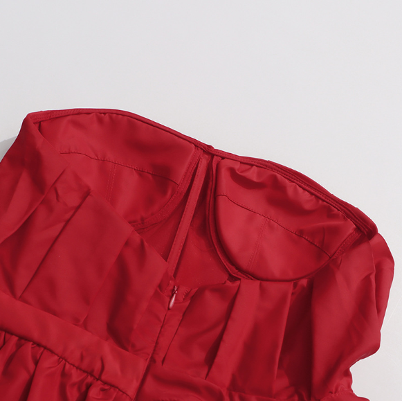 strapless peplum top with sculpted volume – RUBINA