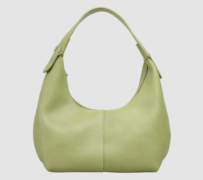 metallic leather crescent shoulder bag – AURORA