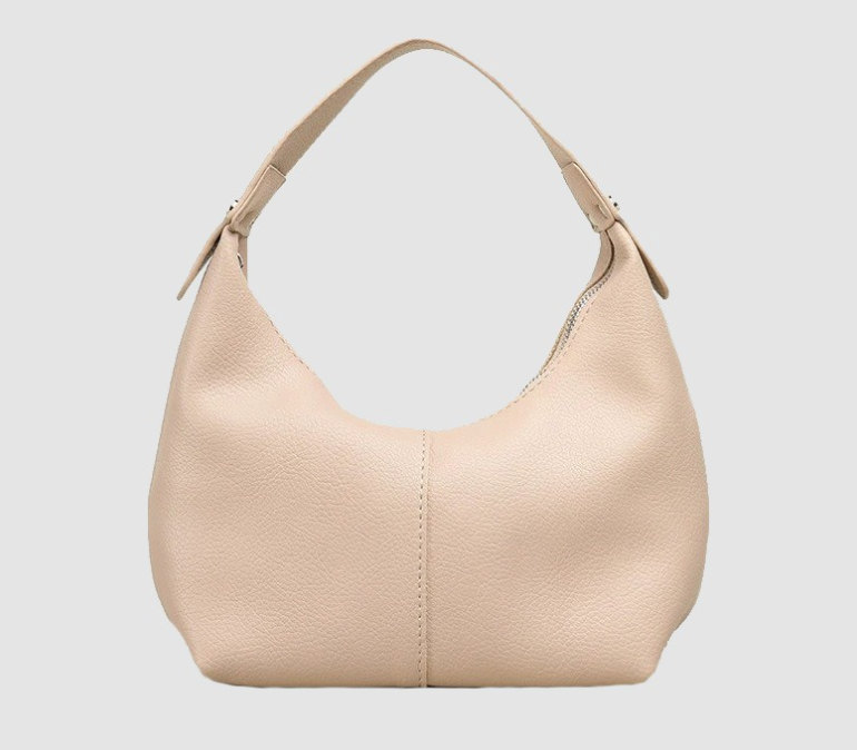 metallic leather crescent shoulder bag – AURORA