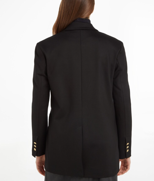 double-breasted tailored blazer with gold buttons – ROUGE