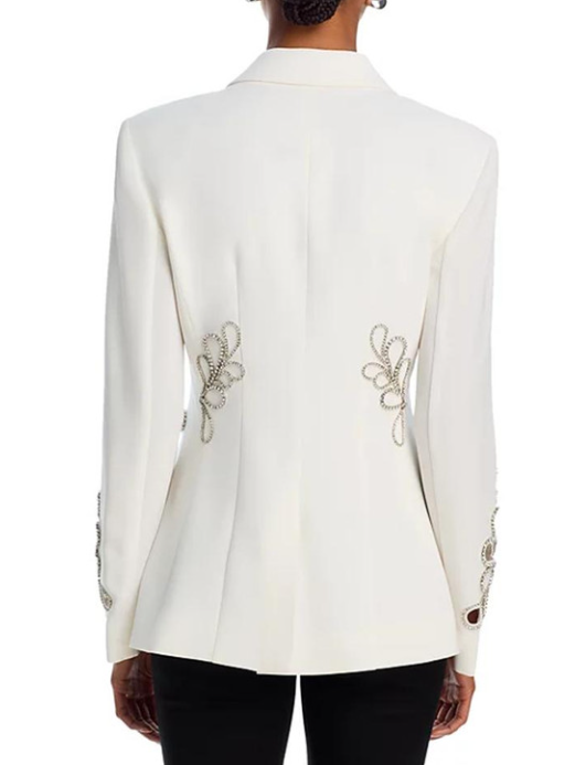 tailored blazer with crystal side embroidery – DUALA