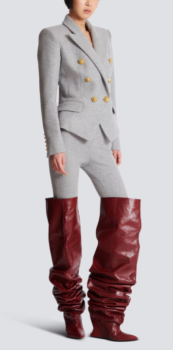 tailored double-breasted blazer with gold buttons – COMMAND