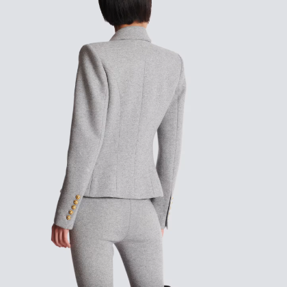 tailored double-breasted blazer with gold buttons – COMMAND