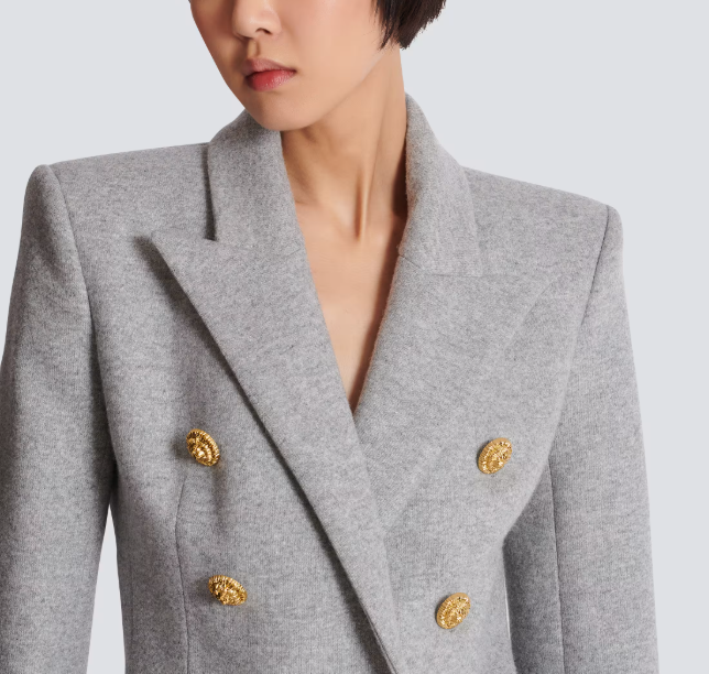 tailored double-breasted blazer with gold buttons – COMMAND
