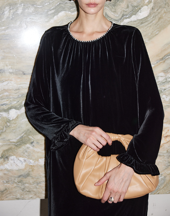 velvet mini dress with ruffled hem – SLIRA