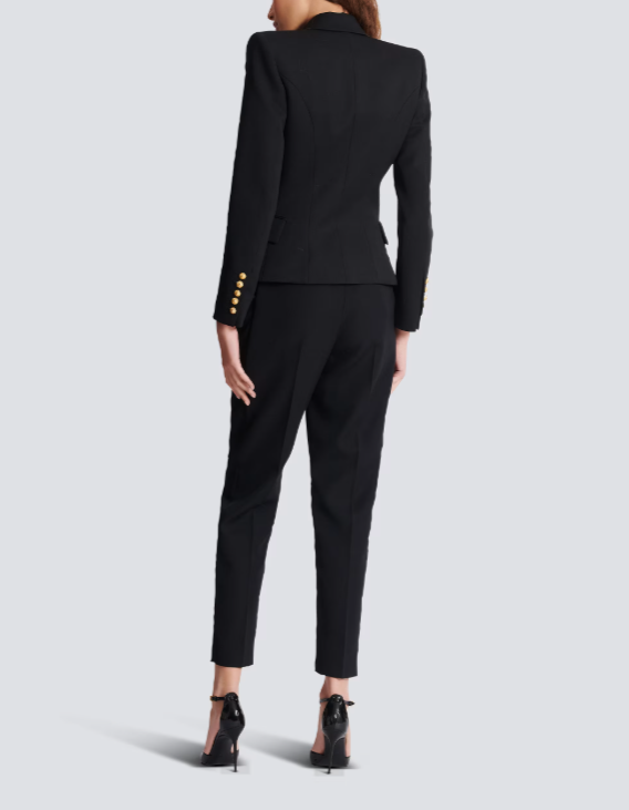 Double-breasted tailored blazer with gold buttons – REGAL