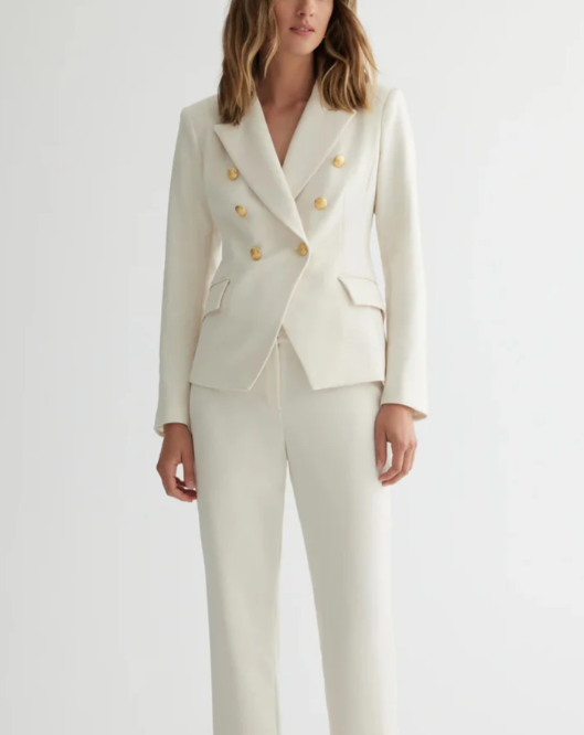 Double-breasted tailored blazer with gold buttons – REGAL