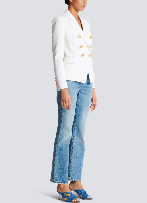 Double-breasted tailored blazer with gold buttons – REGAL