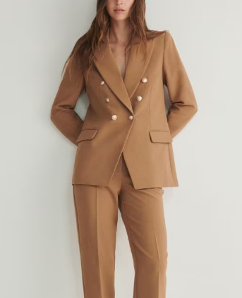 Double-breasted tailored blazer with gold buttons – REGAL