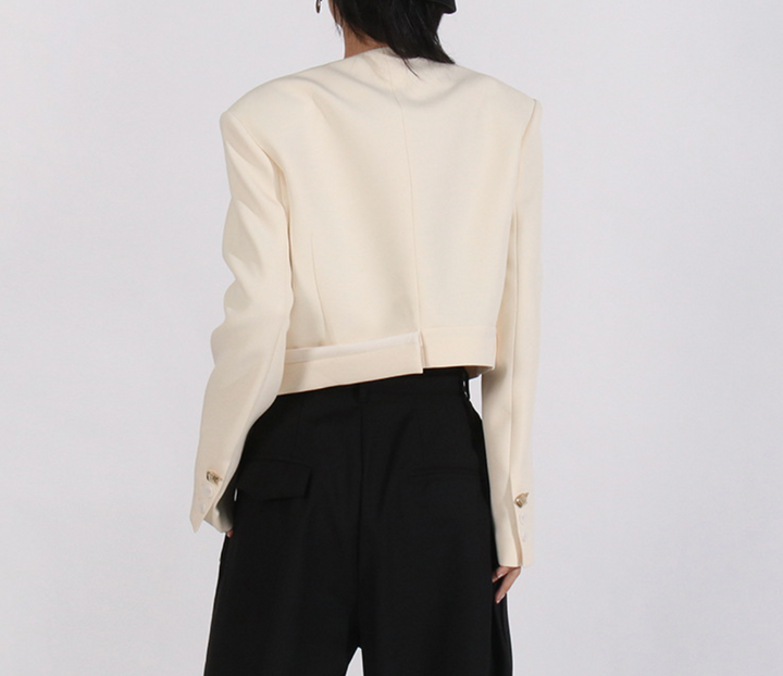 Asymmetric Tailored Jacket with Sculpted Waist – ELARA