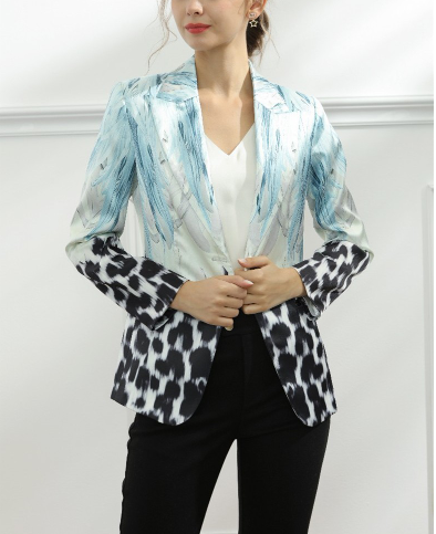 printed tailored blazer with contrast pattern – EDGE