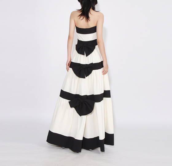 strapless colorblock tiered maxi dress – MONO