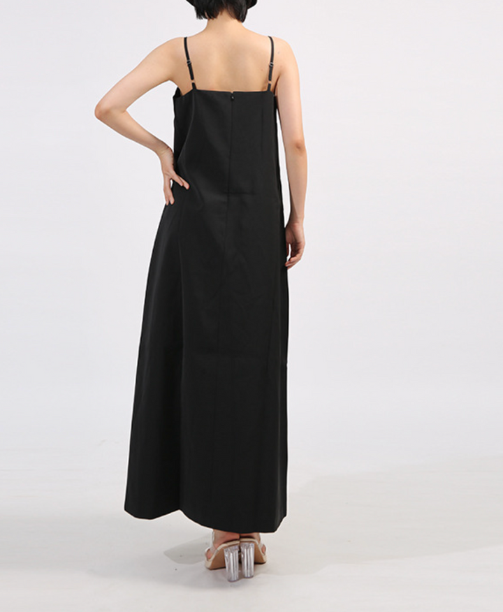 فستان عمودي بحمالات رفيعة مزين بتطريزات زهرية ثلاثية الأبعاد - أرجواني فاتح