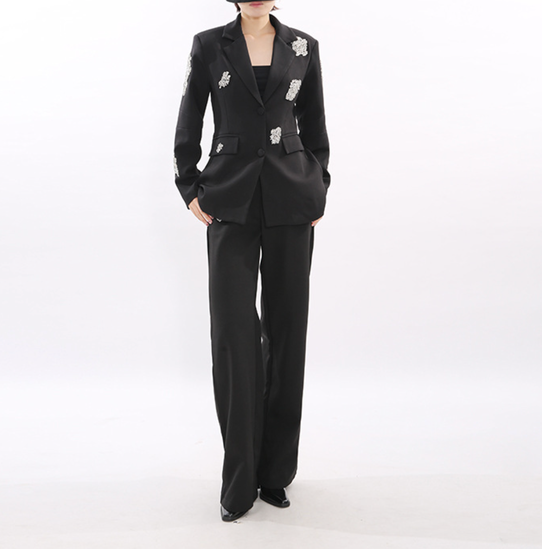 Embellished Tailored Blazer Suit – JEWEL