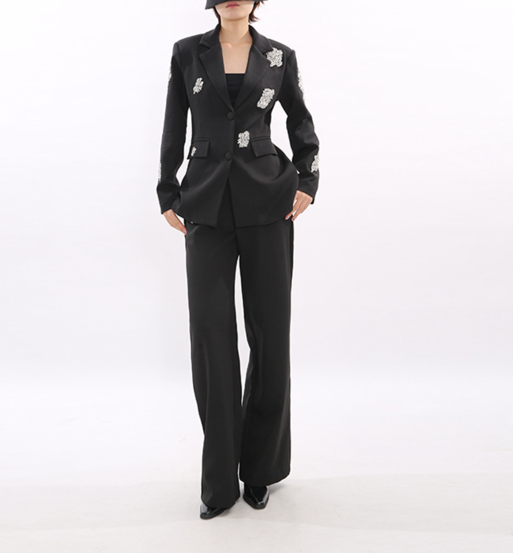 Embellished Tailored Blazer Suit – JEWEL