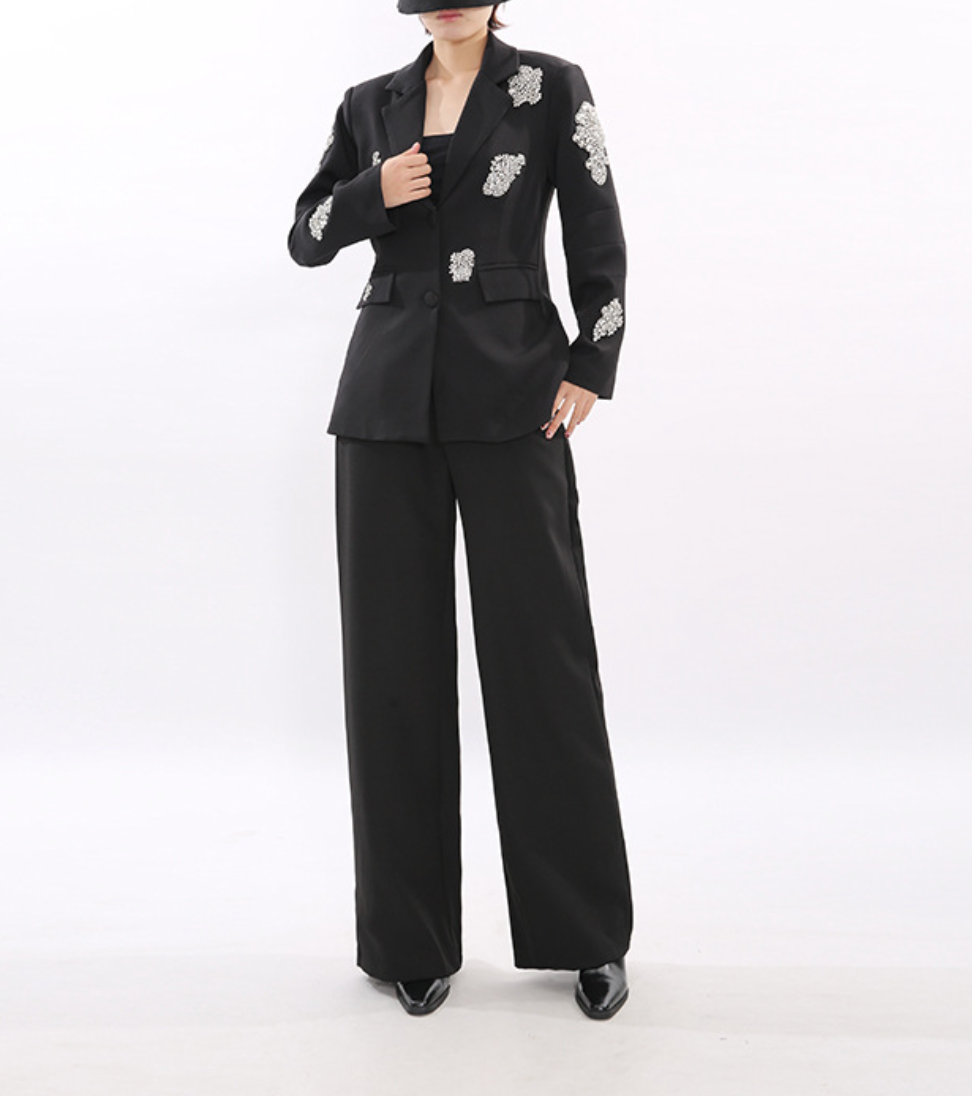 Embellished Tailored Blazer Suit – JEWEL