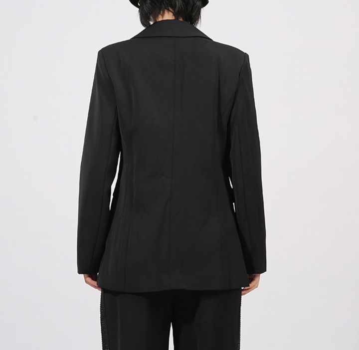 embellished tailored blazer with crystal lip motifs – ROUGE