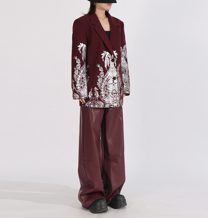 tailored blazer with ornate paisley print – BORDEAUX