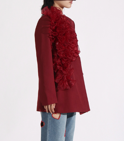 tailored blazer with dramatic ruffle detail – RUBINA