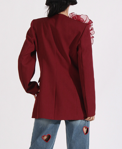 tailored blazer with dramatic ruffle detail – RUBINA