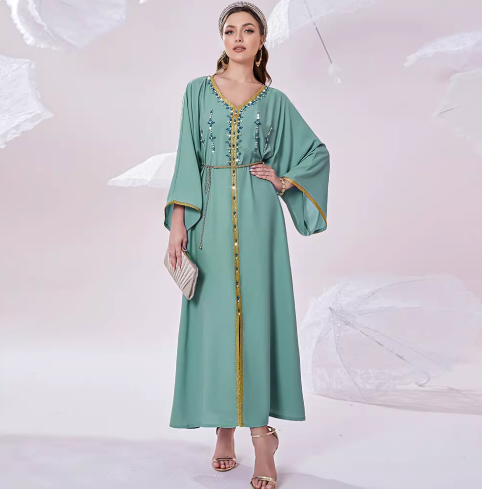 Elegant Long Sleeve Maxi Dress with Soft Drape – SERENIA