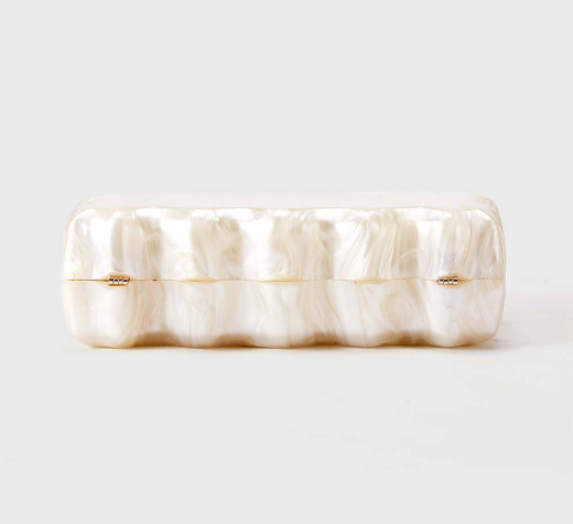 sculpted pearl-effect clutch with wave edges – ELYSIA