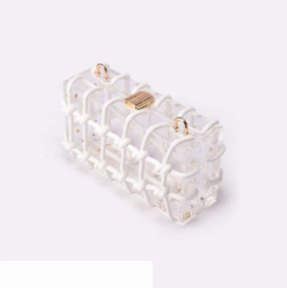 transparent box handbag with knotted rope details – LUCENT
