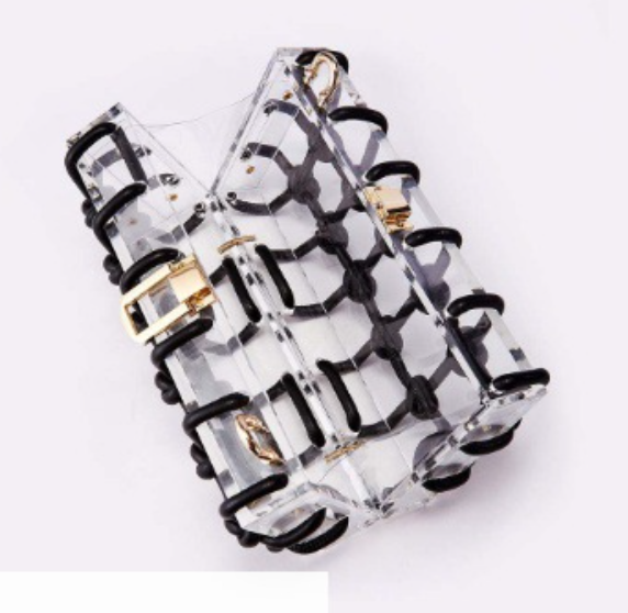 transparent box handbag with knotted rope details – LUCENT