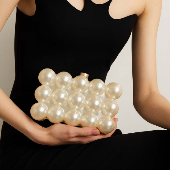 embossed bubble-effect box clutch – VERDE