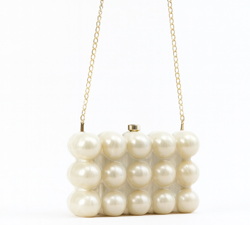 embossed bubble-effect box clutch – VERDE