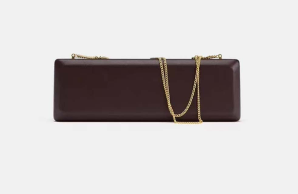 elongated hard-case evening clutch with chain strap – ESPRESSA