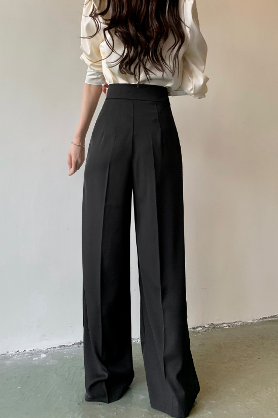 high-waist wide-leg trousers with front pleats – NASILA