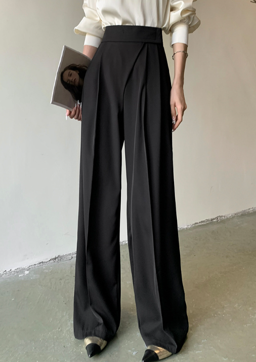 high-waist wide-leg trousers with front pleats – NASILA