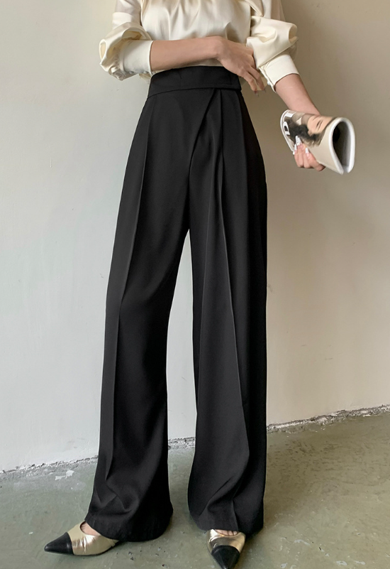 high-waist wide-leg trousers with front pleats – NASILA