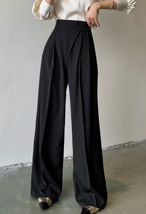 high-waist wide-leg trousers with front pleats – NASILA