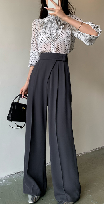 high-waist wide-leg trousers with front pleats – NASILA