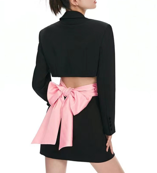 cut-out bow-back blazer dress – ROSÉ