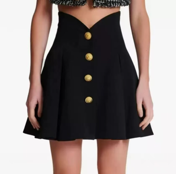 high-waist button-front skirt – AURÉLIE